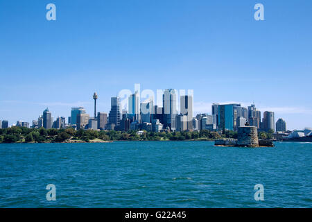 Skyline und Fort Denison Sydney Harbour Sydney NSW Australia Stockfoto