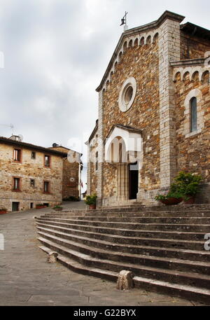 Castellina in Chianti Blick auf die Stadt, Tuscany Stockfoto