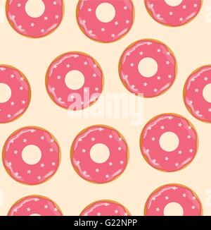 Vektor-Illustration von nahtlosen Donuts Hintergrund Stock Vektor