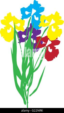 Vektor-Illustration einer Iris Blume Stock Vektor