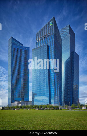 Finanzzentrum Marina Bay Marina Boulevard in Marina Bay, Singapur am 15. Juli 2012. Stockfoto