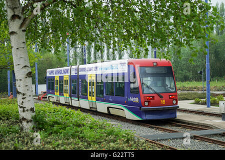 Birminghams letzte T69 Straßenbahn Schlummer auf einem Abstellgleis im Depot -1 Stockfoto