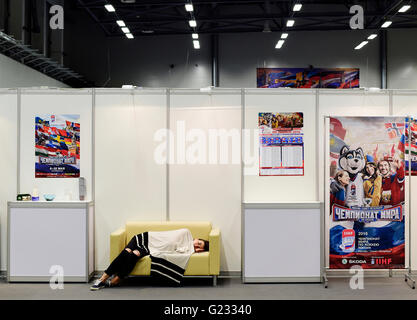 Moskau, Russische Föderation. 14. Mai 2016. Eine Atmosphäre während der Eishockey-WM in Moskau, Russland, auf 6 bis 22. Mai 2016. © Roman Vondrous/CTK Foto/Alamy Live-Nachrichten Stockfoto