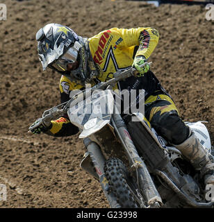 Rancho Cordova, CA. 21. Mai 2016. # 21 Jason Anderson Kampf beenden alle Tag 7. während der Lucas Oil Pro Motocross Championship 450 Klasse Meisterschaft in Hangtown Motocross Classic Rancho Cordova, CA Thurman James/CSM/Alamy Live News Stockfoto