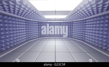 Schalldichte Zimmer Interieur, 3d Render Bild Stockfoto