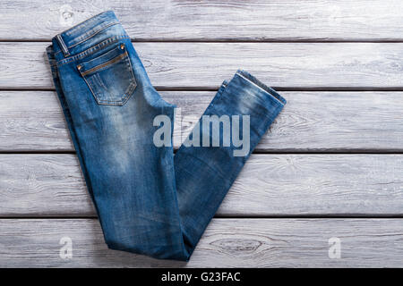Lässige blaue Jeans. Stockfoto