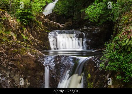 Pecca Wasserfälle - eine der atemberaubenden Wasserfälle Wasserfälle unterwegs Ingleton in North Yorkshire. Stockfoto