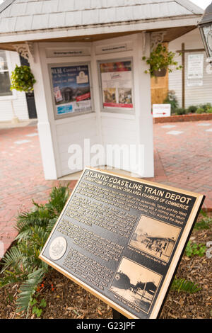 Historische Innenstadt von Zugdepot und Museum in Mount Dora, Florida. Stockfoto