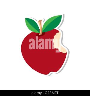 Apple Aufkleber rot-Vektor-illustration Stock Vektor