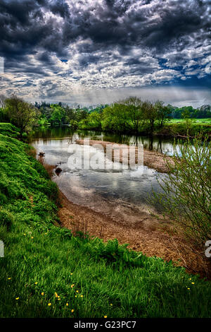 Der Fluss Wye Hereford in der Nähe von Breinton gemeinsamen Blickrichtung. Stockfoto