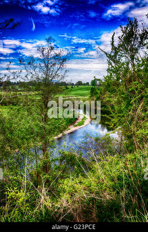 Der Fluss Wye westlich von Hereford in der Nähe von Stretton Sugwas Stockfoto