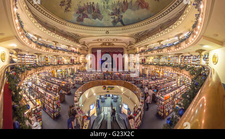 Innenraum des Ateneo Buchhandlung Interieur, ehemalige Theater in Buenos Aires, Panorama, Argentinien Stockfoto