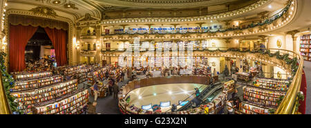 Innenraum des Ateneo Buchhandlung Interieur, ehemalige Theater in Buenos Aires, Panorama, Argentinien Stockfoto