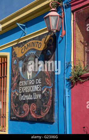 Caminito Zeichen, Bereich La Boca in Buenos Aires-Argentinien-Südamerika Stockfoto