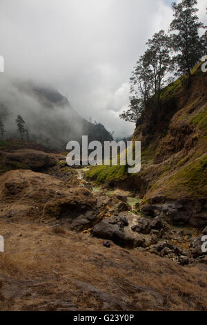 Hot Springs Mount Rinjani Vulkan, Lombok, Indonesien Stockfoto