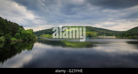 Ladybower Vorratsbehälter befindet sich in Upper Derwent Valley im Herzen der Peak National Park, England. Stockfoto