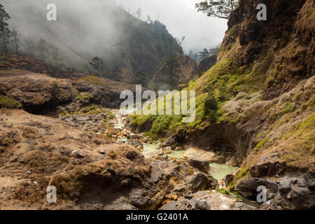 Hot Springs Mount Rinjani Vulkan, Lombok, Indonesien Stockfoto