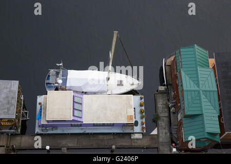 Luftaufnahme von schwimmenden Häuser am Lake Union in Seattle, Washington Stockfoto