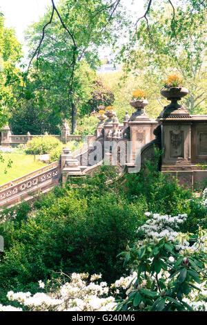 Bethesda Terrasse, Central Park im Frühling, NYC Stockfoto