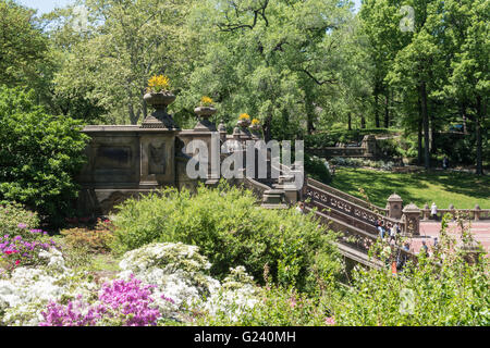 Bethesda Terrasse, Central Park im Frühling, NYC Stockfoto