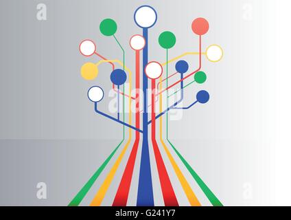 Bunte Infografik und Hintergrund als Vorlage zu verwenden, um den Informationsfluss zu visualisieren Stock Vektor