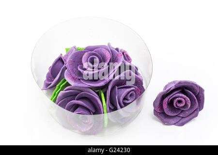 Dekoration für Kuchen, Rosen, Isolated on White. Stockfoto