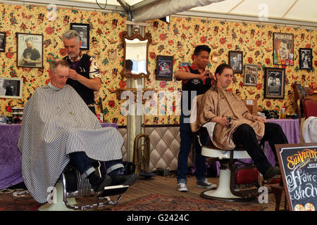 Vascos Vintage Friseurladen am Rock ' n Roll-Event, Venlo Niederlande Stockfoto