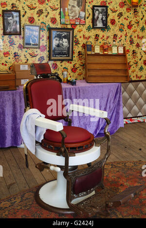 Vascos Vintage Friseurladen am Rock ' n Roll-Event, Venlo Niederlande Stockfoto