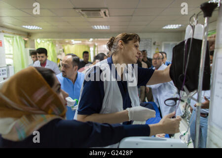 Notaufnahme im Krankenhaus Sulaimaniya, Irak Stockfoto