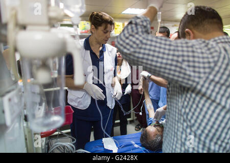 Notaufnahme im Krankenhaus Sulaimaniya, Irak Stockfoto