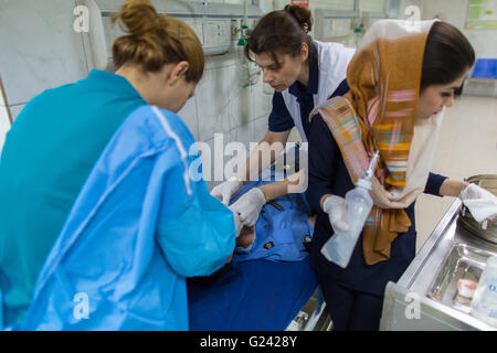 Notaufnahme im Krankenhaus Sulaimaniya, Irak Stockfoto