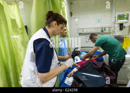 Notaufnahme im Krankenhaus Sulaimaniya, Irak Stockfoto