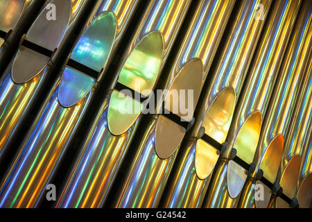 Detail der Kirchenorgel Rohre in der Sagrada Familia, Barcelona, Katalonien, Spanien. Stockfoto