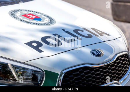 Slowakische Polizei Auto Logo Slowakei, Europa Slowakei Polizei Stockfoto