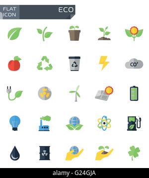Vektor-flache Eco-Icons set. Stock Vektor
