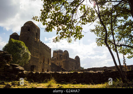 Fasil Ghebbi, ein historisches Schloss in Gondar, Äthiopien Stockfoto