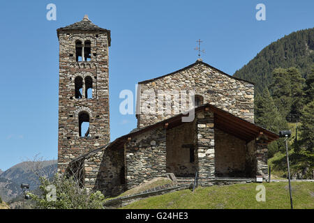 Kirche von Sant Joan de Caselles. Canillo. Andorra. Stockfoto