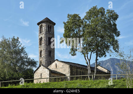 Kirche von Santa Coloma. Santa Coloma. Andorra la Vella. Andorra. Stockfoto