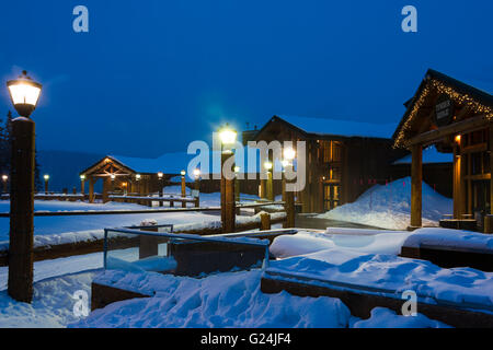 Außerhalb der Vorposten und Alpenglow Stube Restaurants, North Peak, Keystone Ski Resort, Colorado. Stockfoto