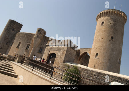 eine schöne & ursprünglichen Sicht vom Eingang der Burg von Bellver, Palma De Mallorca, Castello de Bellver, Stockfoto