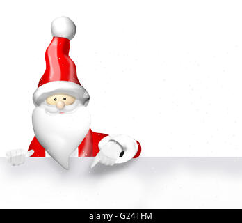 Santa Claus auf weiße Fahne Stockfoto