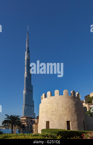 Burj Khalifa, Burj Dubai, genannt ist ein Mega hohen Wolkenkratzer in Dubai, Vereinigte Arabische Emirate. Stockfoto