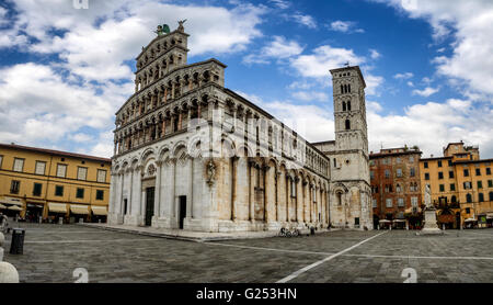 San Michele in Foro mittelalterliche Kirche in Lucca. Toskana, Italien Stockfoto