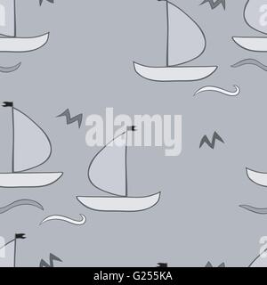 nahtlose Segelboot Muster Stock Vektor
