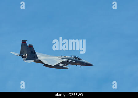 Massachusetts Air National Guard F - 15C Eagle Düsenjäger. Stockfoto