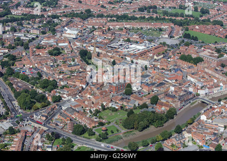 Eine Luftaufnahme des Stadtzentrums von Bridgwater in Somerset Stockfoto