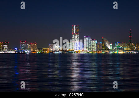 Yokohama in der Abenddämmerung Stockfoto