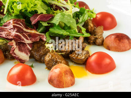 Kalb und Huhn Leber Salat Stockfoto