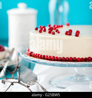 Preiselbeeren, Heidelbeeren Torte, Mousse Torte, Käsekuchen Stockfoto