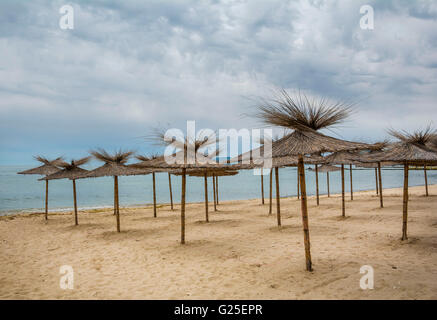 Stiller Strand in Balchik, Bulgarien Stockfoto